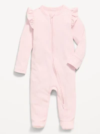 2-Way-Zip Sleep & Play Ribbed Footed One-Piece for Baby