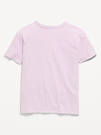 Oversized Short-Sleeve Raw-Edge T-Shirt for Girls