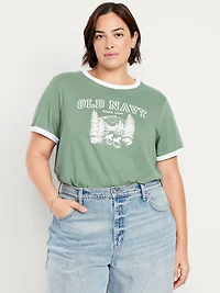 EveryWear Crew-Neck Logo-Graphic Ringer T-Shirt