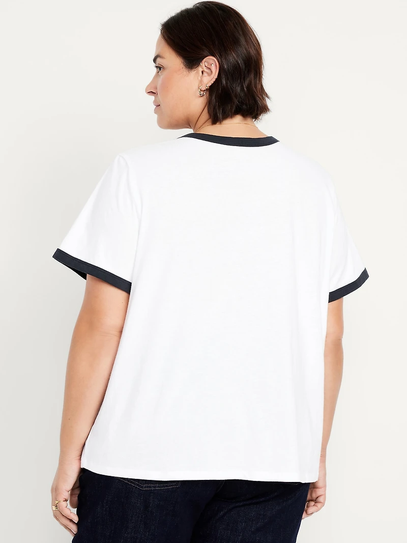 EveryWear Crew-Neck Logo-Graphic Ringer T-Shirt