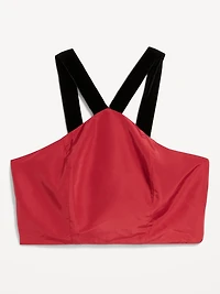 The Occasion by Old Navy Taffeta Cropped Halter Bow Top