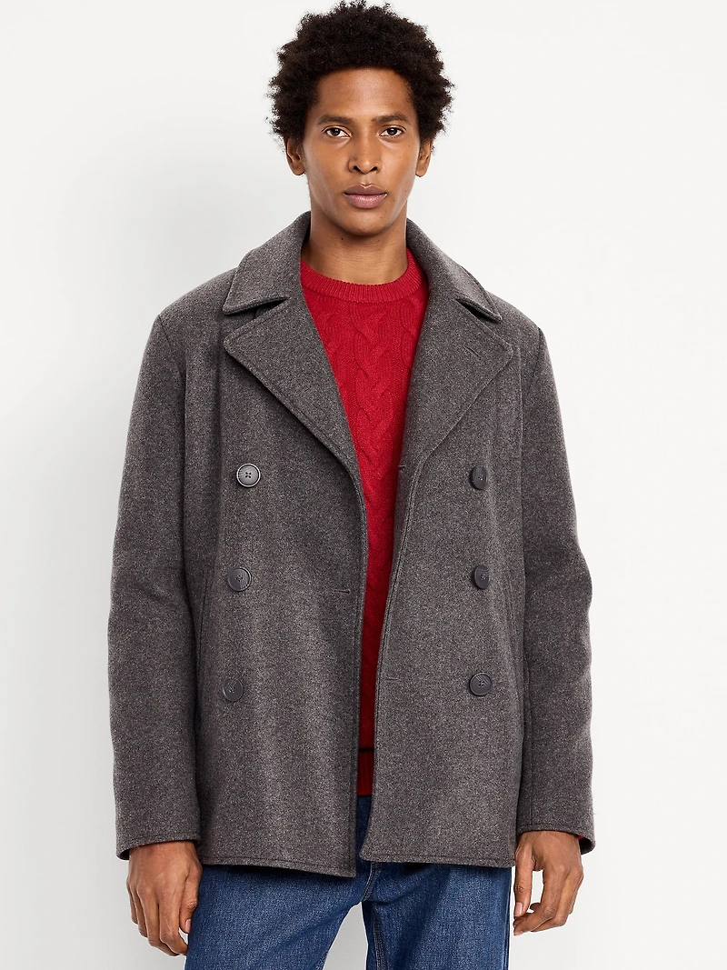 Slim Fit Double Breasted Peacoat