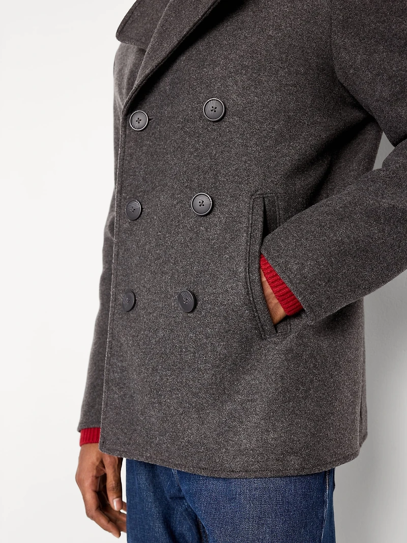 Slim Fit Double Breasted Peacoat