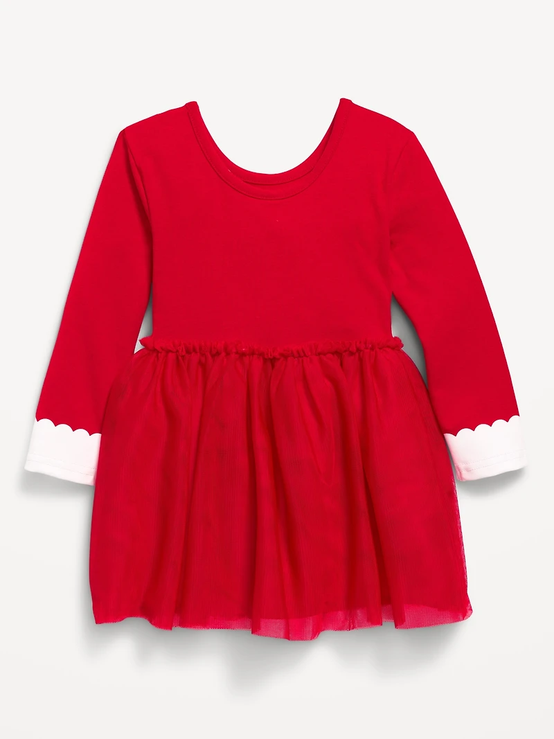 Fit and Flare Long-Sleeve Tutu Dress for Toddler Girls