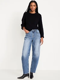 High-Waisted Baggy Barrel Jeans