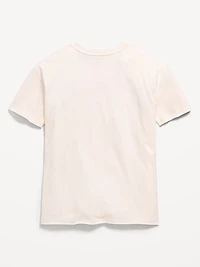 Oversized Short-Sleeve Raw-Edge T-Shirt for Girls