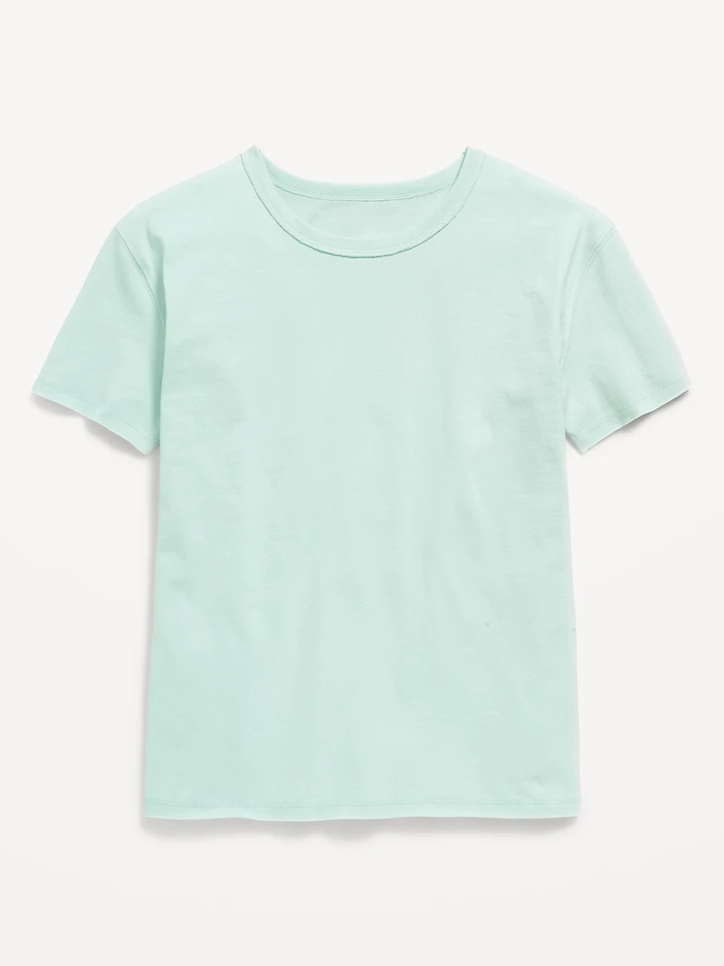 Oversized Short-Sleeve Raw-Edge T-Shirt for Girls