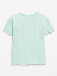 Oversized Short-Sleeve Raw-Edge T-Shirt for Girls