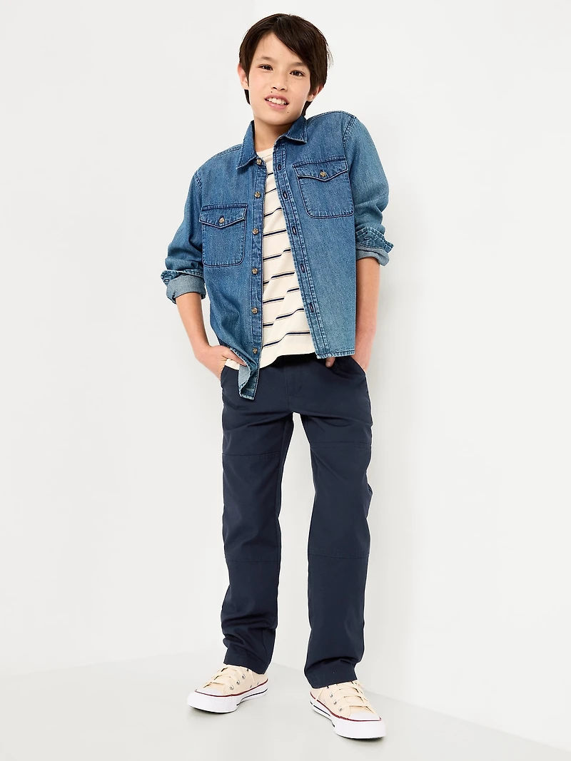 Canvas Straight-Leg Utility Pants for Boys