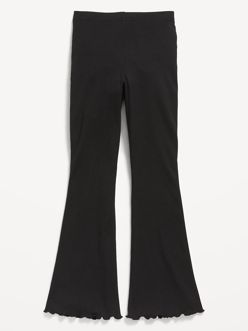 High-Waisted Ribbed Flared Leggings for Girls