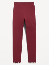 High-Waisted Lettuce Edge Rib-Knit Leggings for Girls