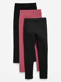 High-Waisted Full-Length Fleece Leggings 3-Pack for Girls