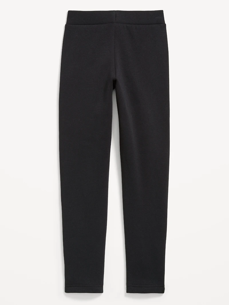 High-Waisted Full-Length Fleece Leggings for Girls
