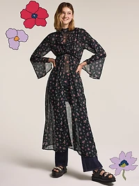 Old Navy x Anna Sui Chiffon Tie-Front Duster