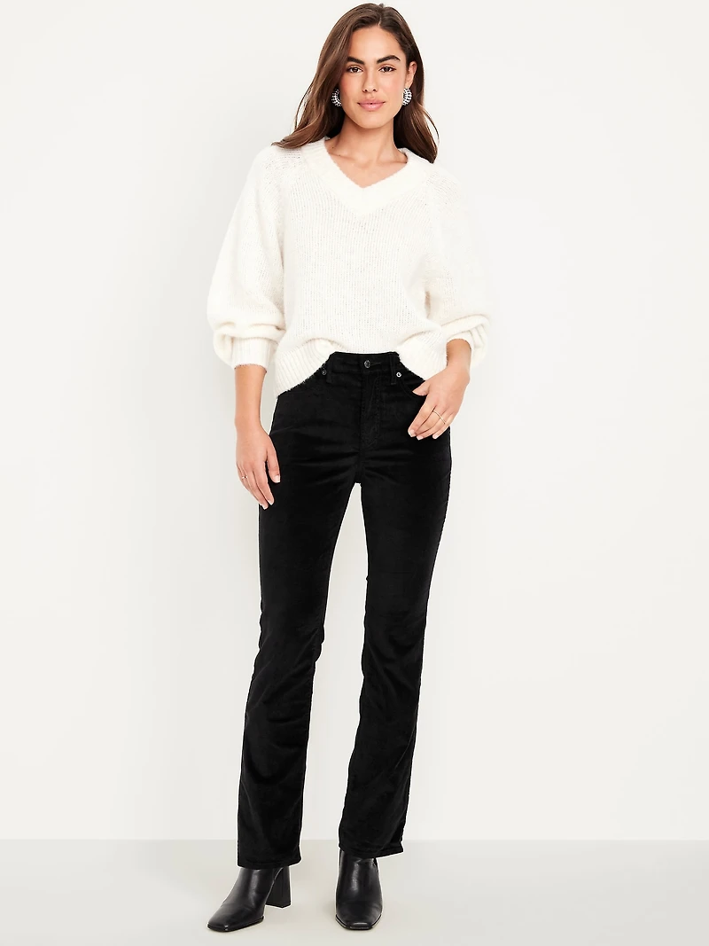Extra High-Waisted Velvet Baby Boot-Cut Jeans