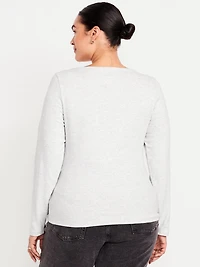 Snug Long-Sleeve Boat-Neck T-Shirt