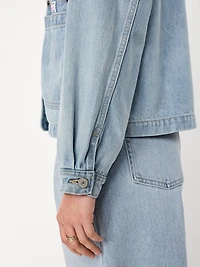 Cropped Denim Chore Jacket