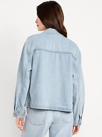 Cropped Denim Chore Jacket