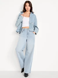 Cropped Denim Chore Jacket