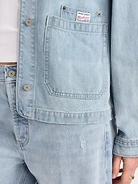 Cropped Denim Chore Jacket
