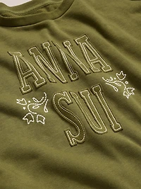 Old Navy x Anna Sui Crew Neck Graphic Fleece Sweatshirt