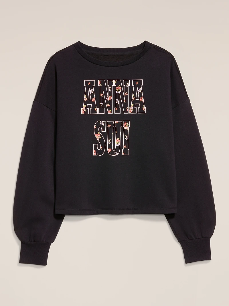 Old Navy x Anna Sui Crew Neck Graphic Fleece Sweatshirt