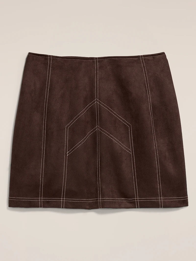 Old Navy x Anna Sui Vegan Suede Seamed Mini Skirt