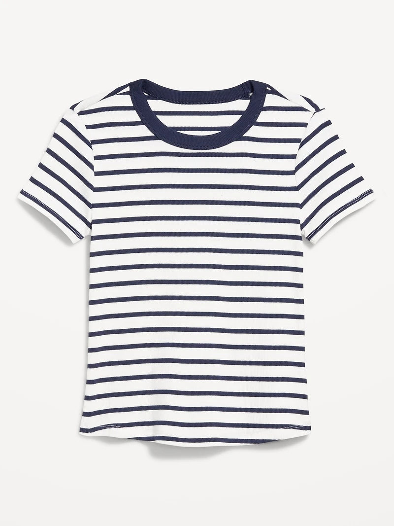 Snug Crew-Neck Ribbed T-Shirt