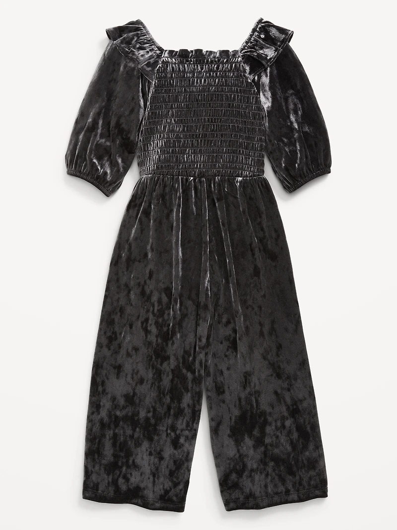 Smocked Velvet Jumpsuit for Toddler Girls