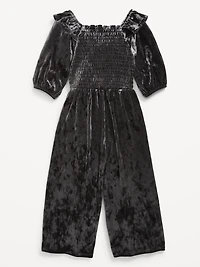 Smocked Velvet Jumpsuit for Toddler Girls