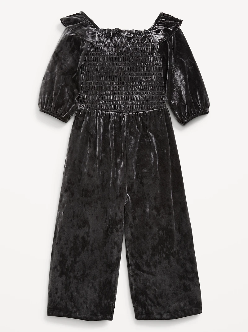 Smocked Velvet Jumpsuit for Toddler Girls