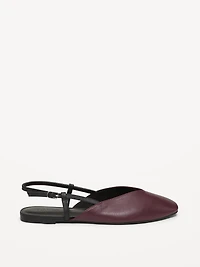 Almond-Toe Slingback Flats for Women
