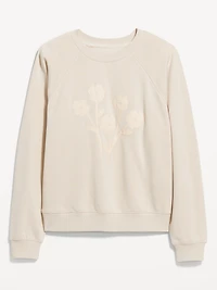 Oversized Graphic Raglan Sweatshirt