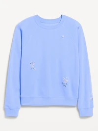 Oversized Graphic Raglan Sweatshirt