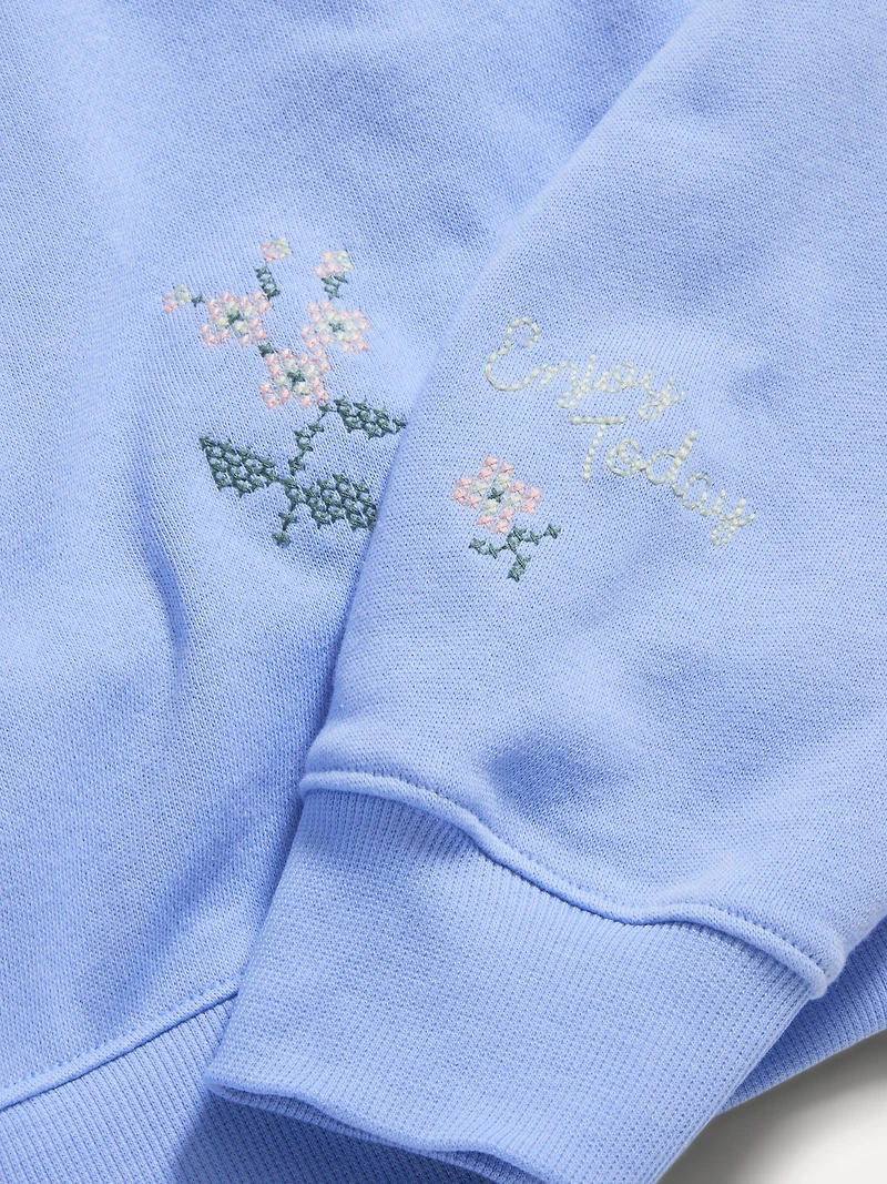 Oversized Graphic Raglan Sweatshirt