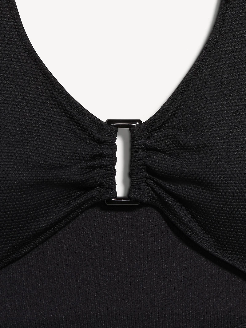 Textured One-Piece Cut-Out Swimsuit