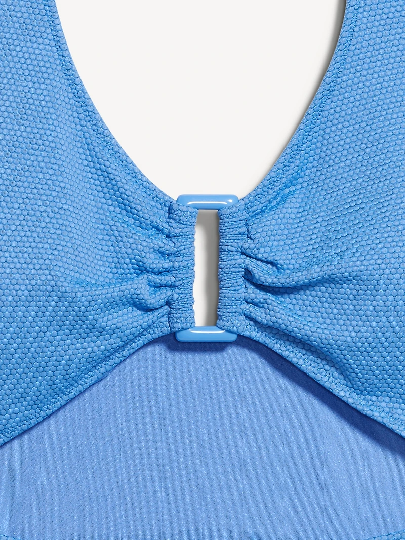 Textured One-Piece Cut-Out Swimsuit