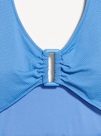 Textured One-Piece Cut-Out Swimsuit