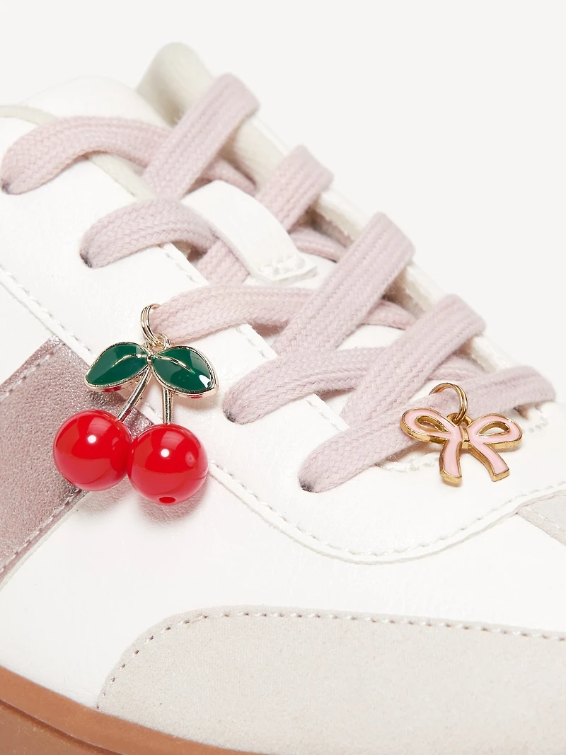 Faux-Suede Lace-Up Charm Sneakers for Girls