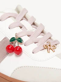Faux-Suede Lace-Up Charm Sneakers for Girls
