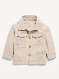 Striped Twill Shacket for Baby