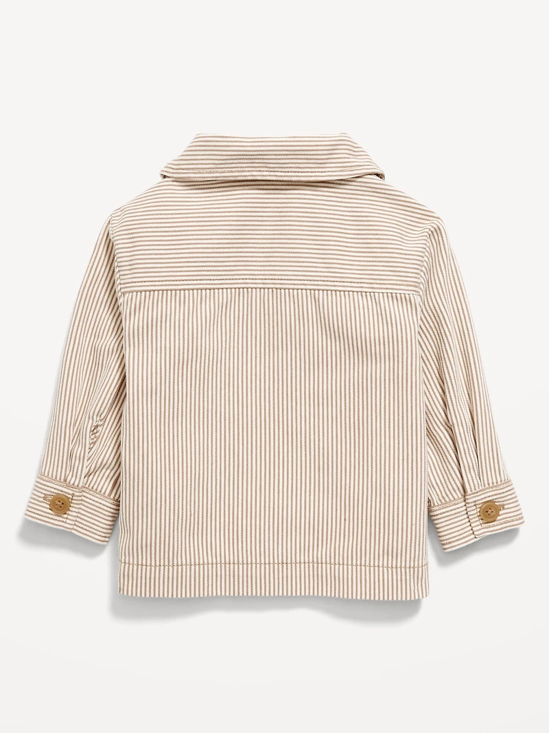 Striped Twill Shacket for Baby