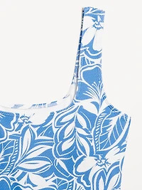 Pique Side-Tie Swim Dress