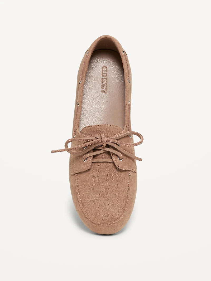 Faux-Suede Boat Shoes for Women