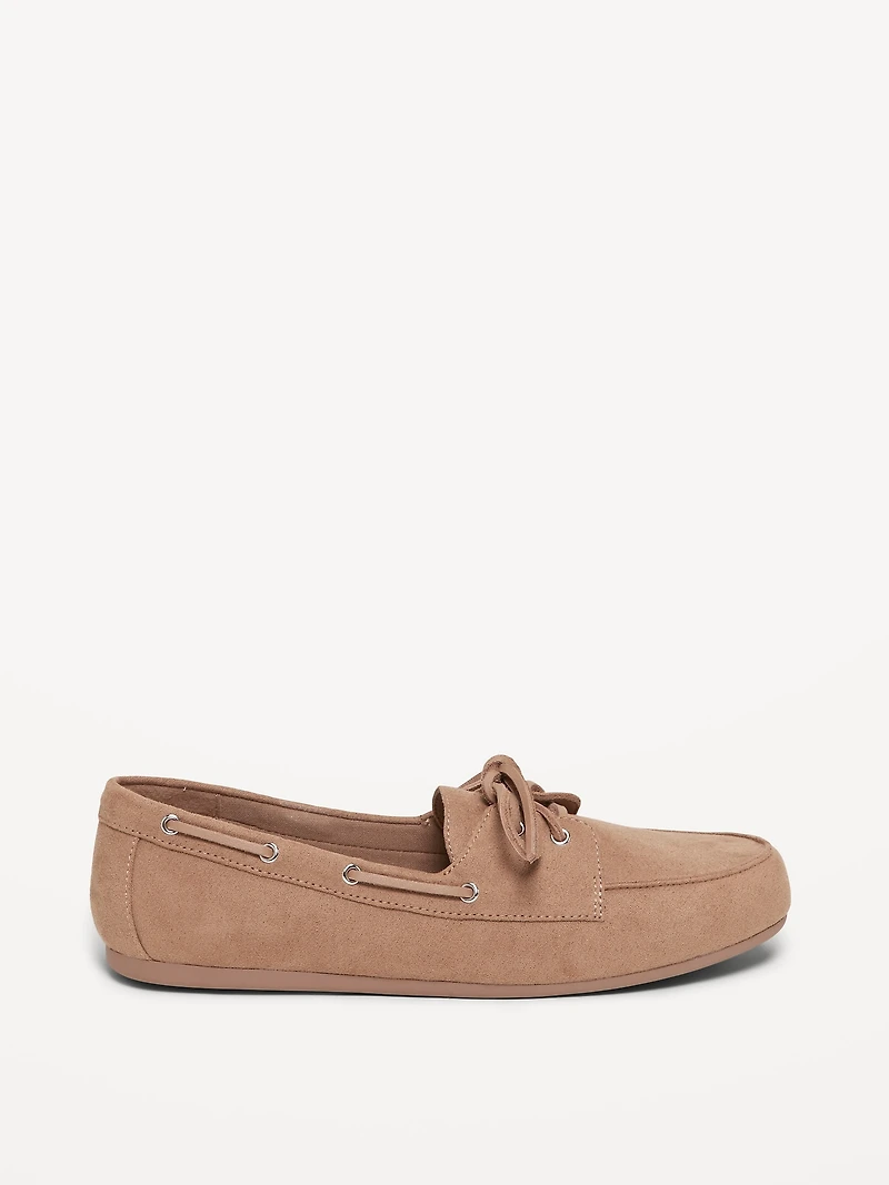 Faux-Suede Boat Shoes for Women