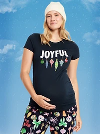 Maternity Holiday-Graphic Crew-Neck T-Shirt