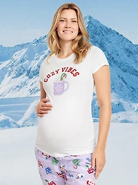 Maternity Holiday-Graphic Crew-Neck T-Shirt