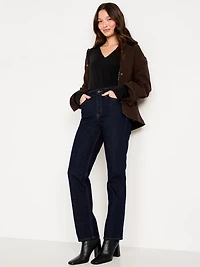 Split-Neck Long-Sleeve Pullover Shirt