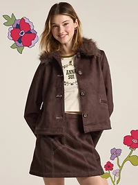 Old Navy x Anna Sui Vegan Suede Boxy Jacket