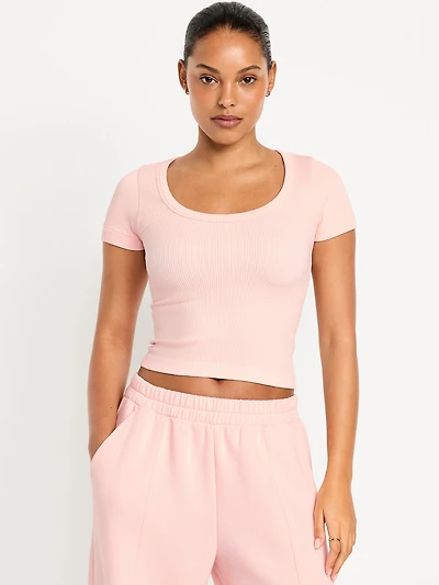 Exhale Seamless Cropped Rib T-Shirt